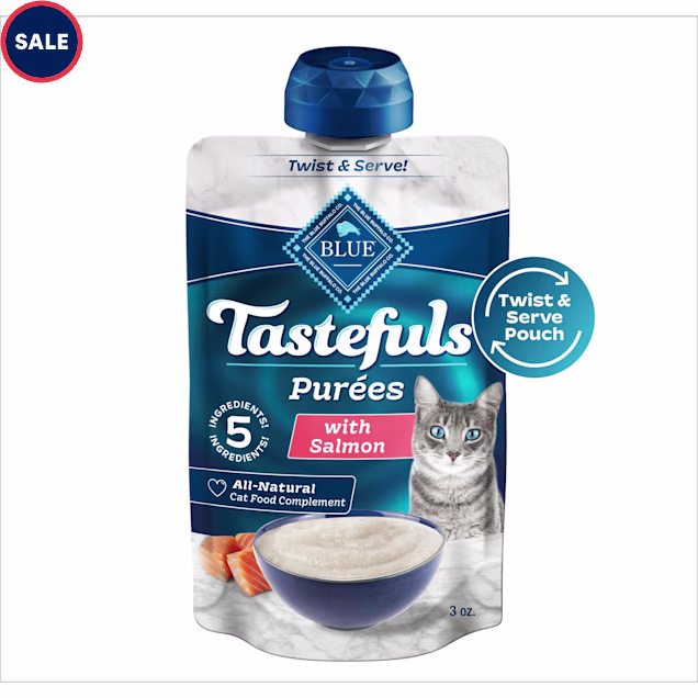 Blue Buffalo BLUE Tastefuls Salmon Resealable Twist Cap Adult Cat Natural Purees, 3 oz. - Carousel image #1