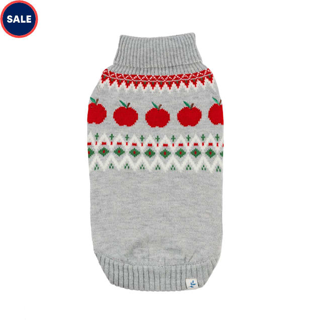 Harry Barker Apple Fairisle Dog Sweater Large Gray