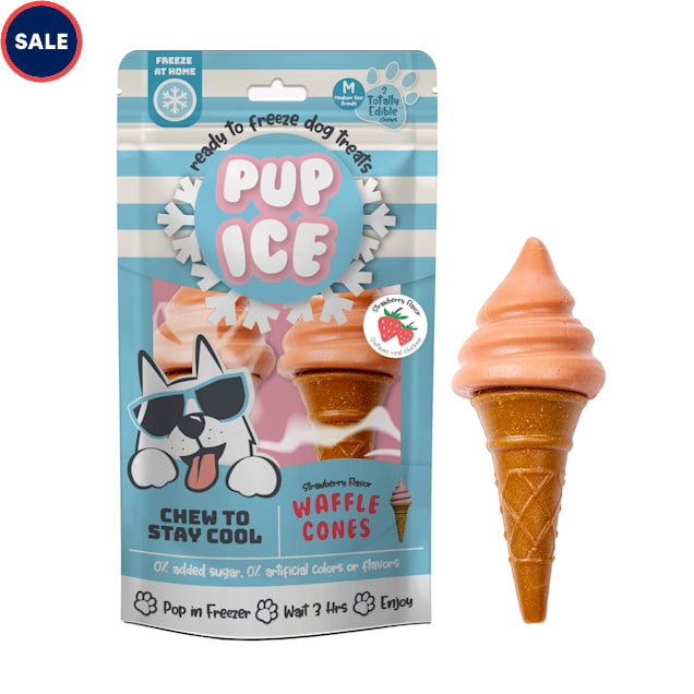 Pup Ice Waffle Cone Strawberry Treats for Dogs, Pack of 2 - Carousel image #1