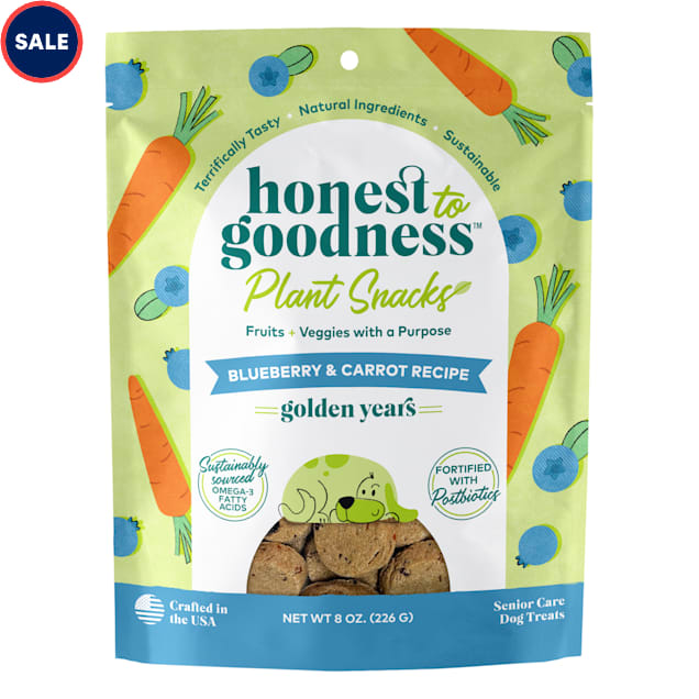 Honest to Goodness Plant Snacks Golden Years Blueberry & Carrot Recipe Dog Treats, 8 oz. - Carousel image #1