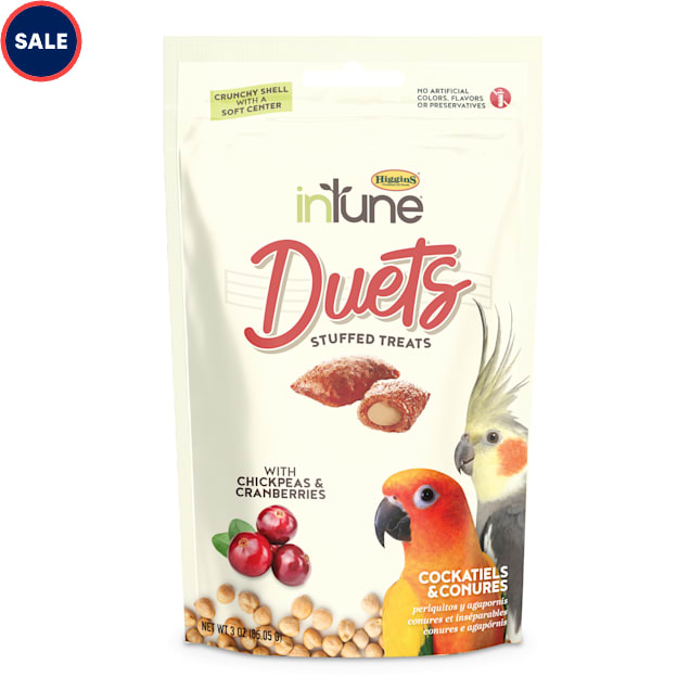 Higgins InTune Duets Chickpeas & Cranberries for Conures & Lovebirds, 3 oz. - Carousel image #1