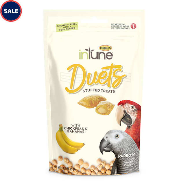 Higgins InTune Duets Chickpeas & Bananas for Parrots & Macaws, 3 oz. - Carousel image #1