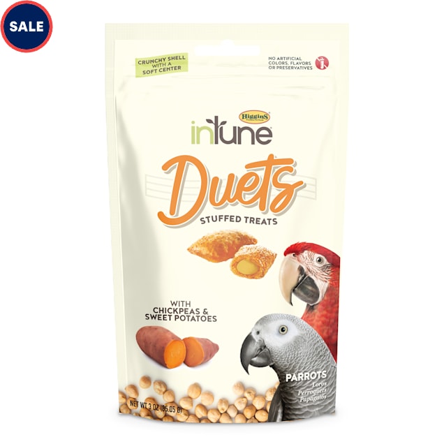 Higgins InTune Duets Chickpeas & Sweet Potatoes for Parrots & Macaws, 3 oz. - Carousel image #1
