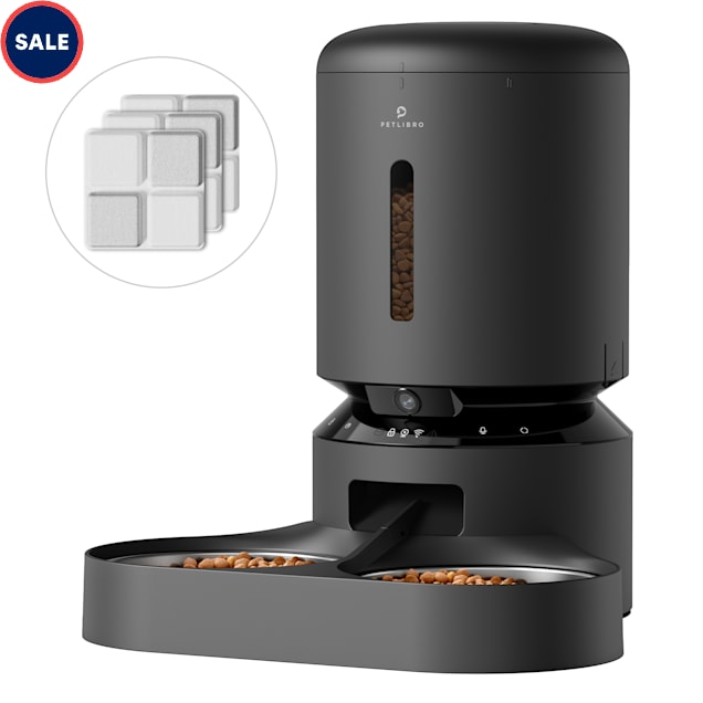 PETLIBRO Black Granary Camera Pet Feeder Dual Tray Additional 3 Desiccants Bundle, 21.13 Cups - Carousel image #1
