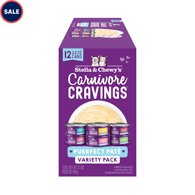 Stella & Chewy's Carnivore Cravings Purrfect Pate Canned Variety Pack Cat Food, 2.8 oz. - Carousel image #1