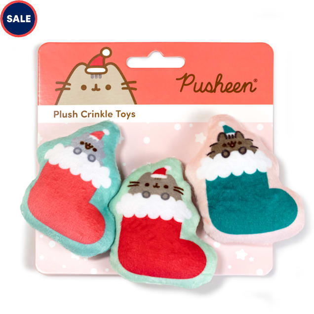 Pusheen Holiday Fire Place Crinkle Kicker Cat Toy - Carousel image #1