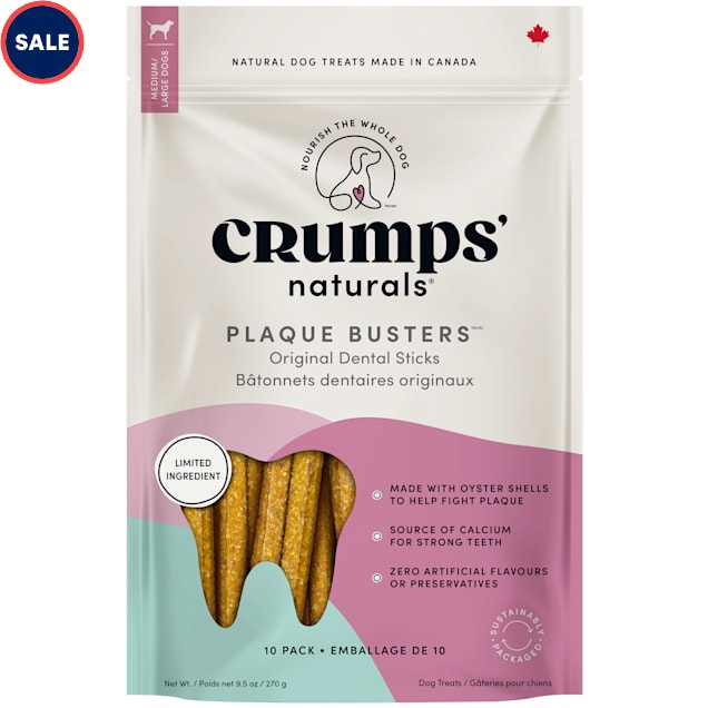 Crumps' Naturals Plaque Busters Original Dog Sticks, 9.5 oz., Pack of 10 - Carousel image #1