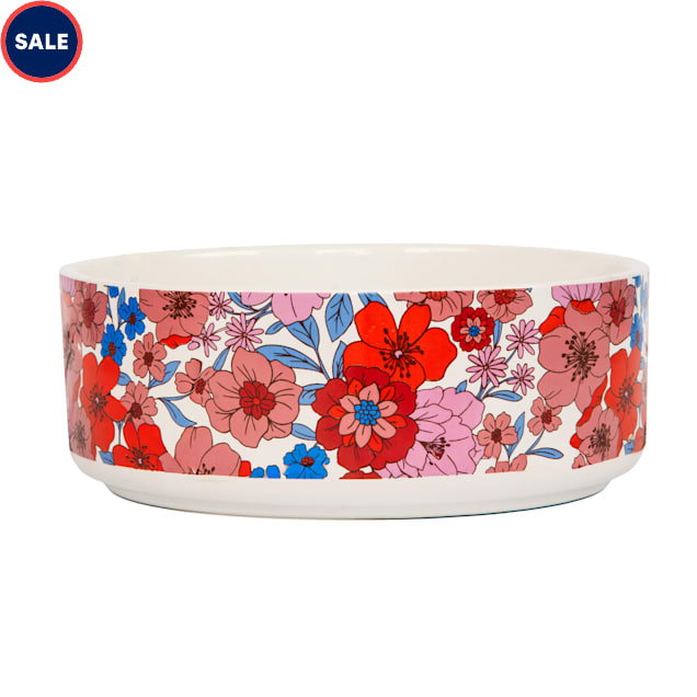 Draper James Pink Floral Dog Bowl, 1.25 Cups - Carousel image #1