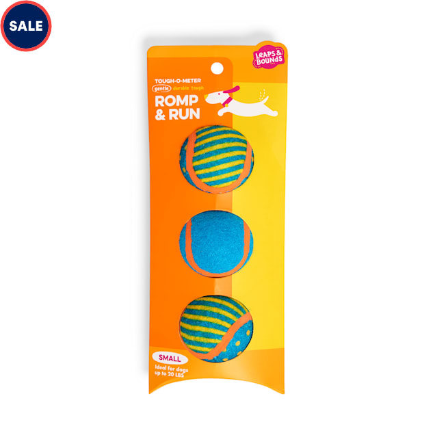 Leaps & Bounds Tennis Ball Dog Toys, Small, Pack of 3 - Carousel image #1