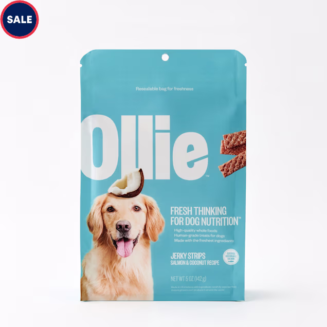Ollie Salmon & Coconut Jerky Strips for Dogs, 5 oz. - Carousel image #1