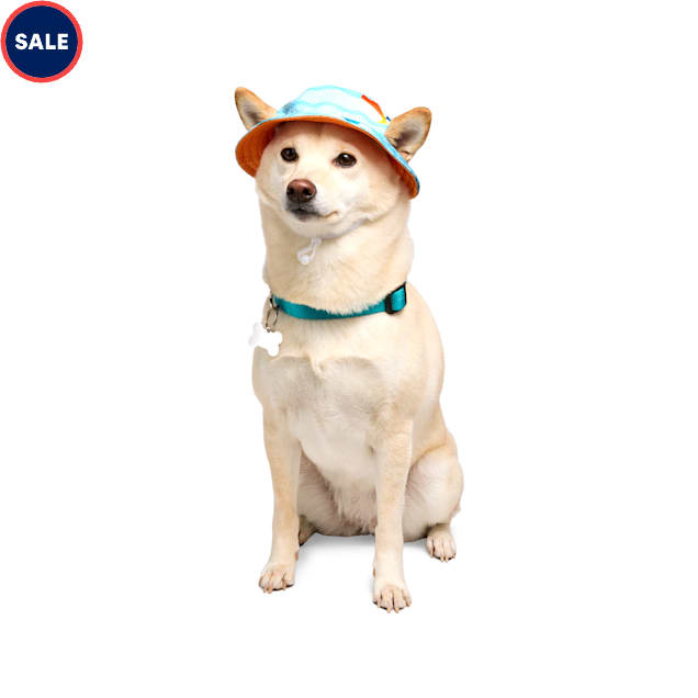 YOULY Cooling Reversible Dog Hat, Blue Waves Pattern, X-Small/Small - Carousel image #1