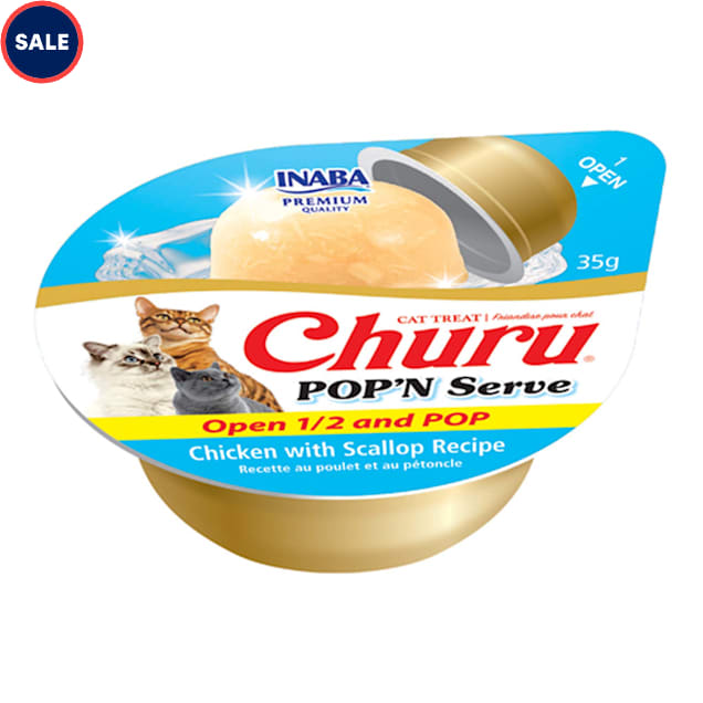 Inaba Churu Chicken with Scallop Recipe Pop'n Serve Cat Treats, 2.46 oz. - Carousel image #1