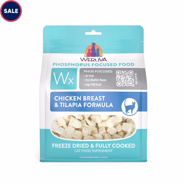 Weruva Wx Phos Focused Freeze Dried Chicken Breast & Tilapia Cat Food, 7 oz. - Carousel image #1