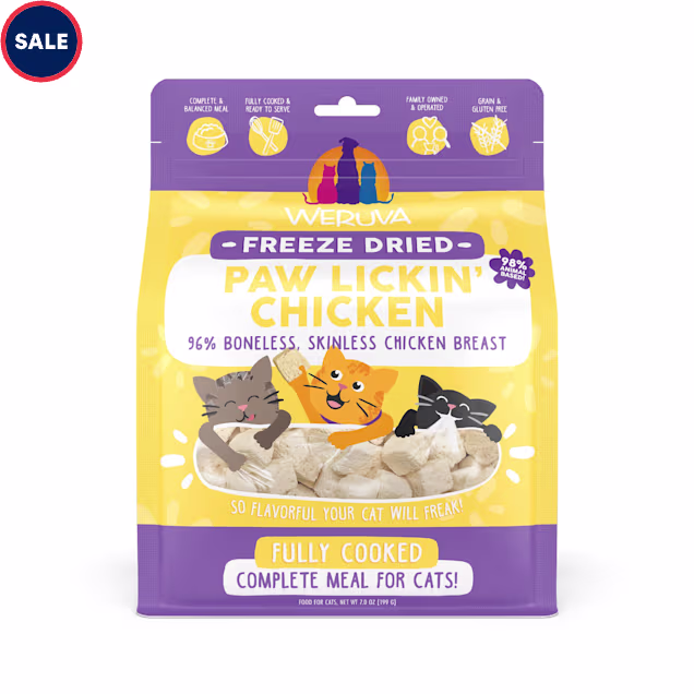 Weruva Freeze Dried Paw Lickin Chicken with 96% Boneless, Skinless Chicken Breast Cat Food, 7 oz. - Carousel image #1