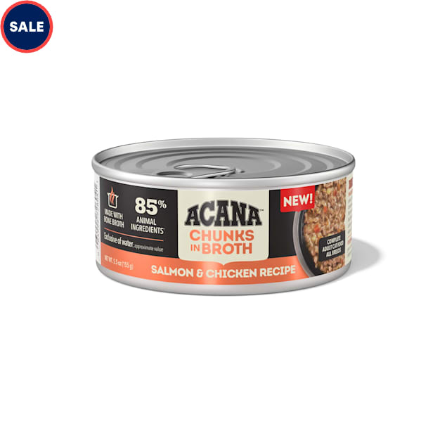 ACANA Chunks in Broth Salmon & Chicken Recipe Wet Cat Food, 5.5 oz. - Carousel image #1