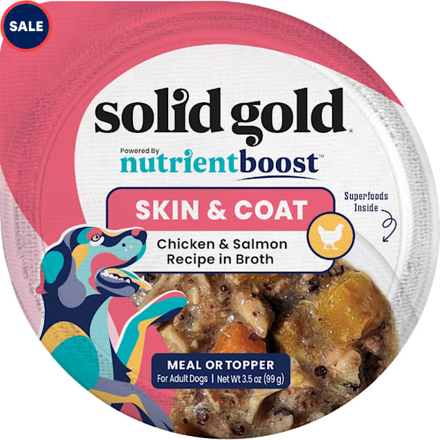 Solid Gold Skin & Coat, Chicken & Salmon Wet Functional Dog Food, 3.5 oz., Case of 6 - Carousel image #1