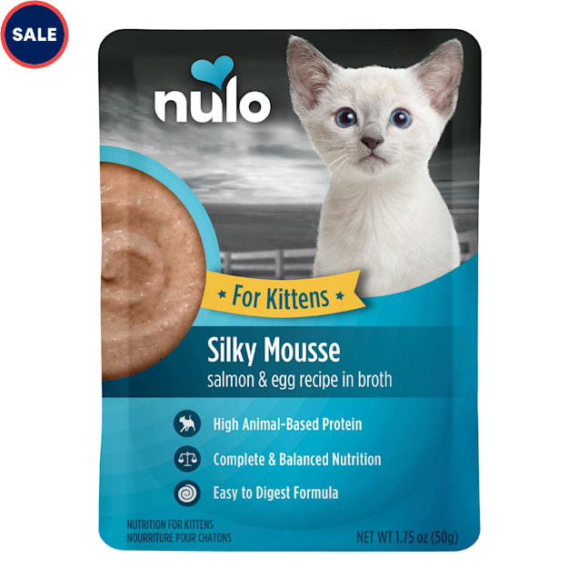 Nulo Silky Mousse Salmon with Egg Recipe in Broth Nutrition for Kittens, 1.75 oz., Case of 12 - Carousel image #1