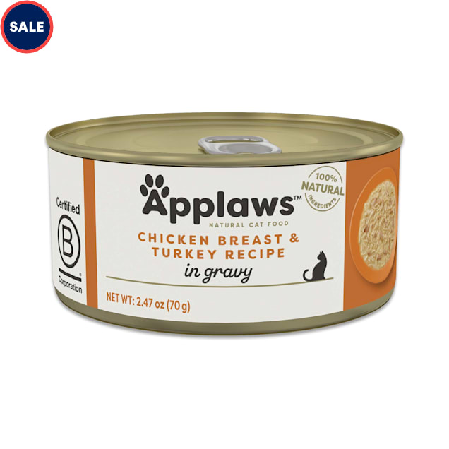 Applaws Chicken Breast & Turkey Recipe Gravy Wet Cat Food, 2.27 oz., Case of 24 - Carousel image #1
