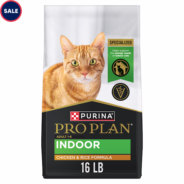 Purina Pro Plan Adult Indoor Chicken and Rice Formula High Protein Dry Cat Food, 16 lbs. - Carousel image #1