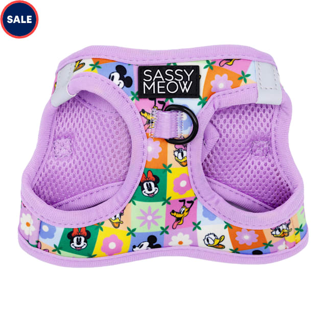 Sassy Meow Disney's Mickey Mouse & Friends Floral Cat Harness, X-Small - Carousel image #1