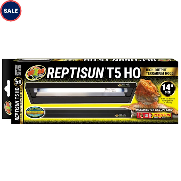 Zoo Med ReptiSun T5 HO Terrarium Hood with 10.0 Bulb, 14" L - Carousel image #1