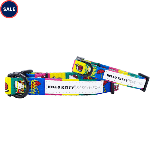 Sassy Meow Hello Kitty Pink Cat Collar, Small - Carousel image #1