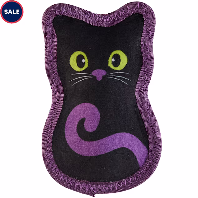 Outward Hound Black Tough Skinz Durable Squeaky Dog Toy with Two Tough Layers, Cat , Squeaky Dog Toy, Small - Carousel image #1