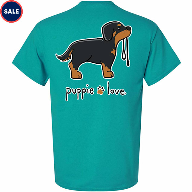 Puppie Love Rottweiler Pup Adult Unisex T-Shirt, Small - Carousel image #1