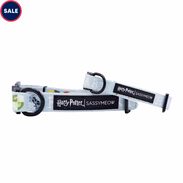 Sassy Meow Harry Potter Blue Cat Collar, Small - Carousel image #1