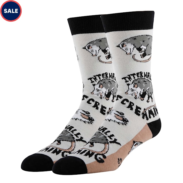 Oooh yeah! Men's Stressed Opossum Funny Crew Socks, Size 8-13 - Carousel image #1