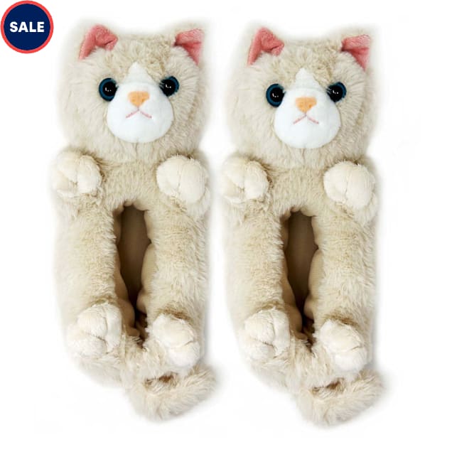 Oooh yeah! Women's Fuzzy Molly the Kitty Non-Skid Slippers, Large - Carousel image #1