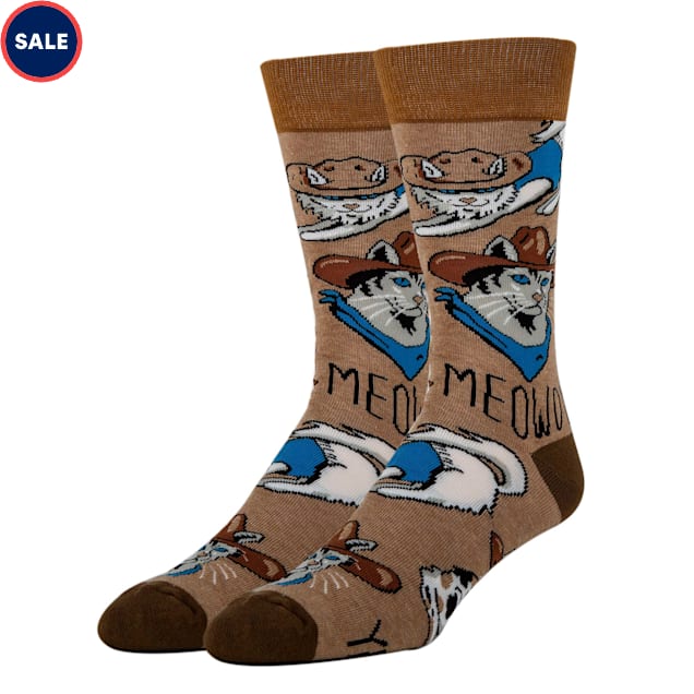 Oooh yeah! Men's Meowdy Funny Crew Socks, Size 8-13 - Carousel image #1