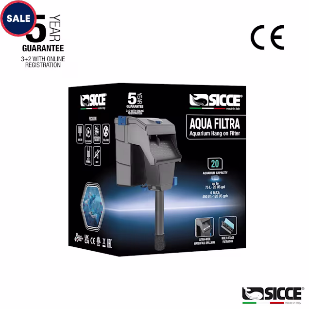 Sicce Hang On Aqua Filtra 20 110-120V/60Hz 7.55Ft 2P US - Carousel image #1