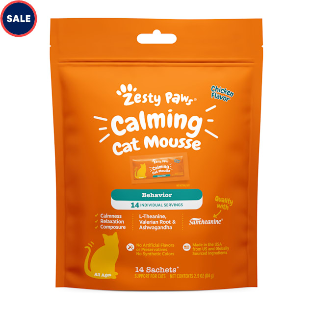 Zesty Paws Mousse Calming, Chicken for Cats, 2.9 oz., Count of 14 - Carousel image #1