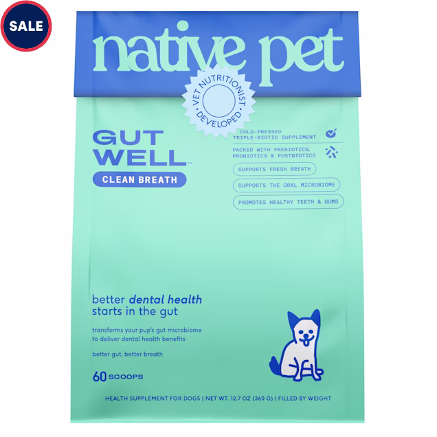 Native Pet GutWell Clean Breath Dental Health & Plaque Control Supplement for Dogs, 12.7 oz. - Carousel image #1
