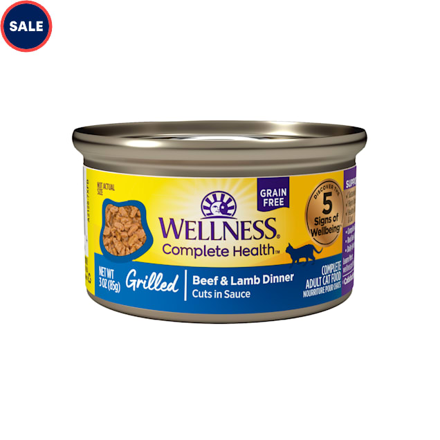 Wellness Complete Health Grilled Beef & Lamb Dinner Wet Cat Food, 3 oz., Case of 12 - Carousel image #1