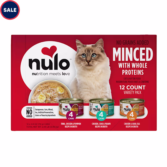 Nulo Grain-Free Minced with Whole Meat Variety Pack Wet Cat & Kitten Food, 2.8 oz., Count of 12 - Carousel image #1