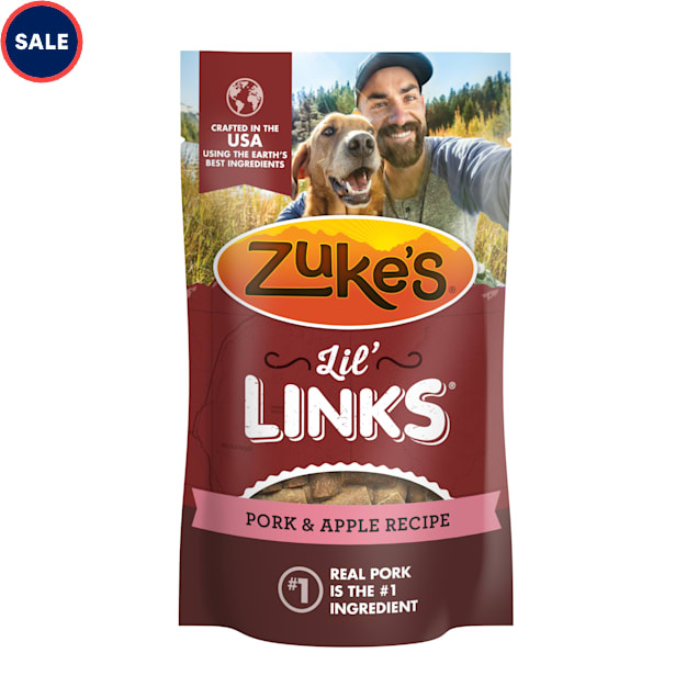 Zuke's Lil' Links Snacking Sausage Pet Treats made with Real Pork & Apple Treats for Dog of All Sizes, 3 oz. - Carousel image #1