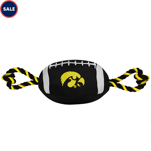 Pets First Iowa Hawkeyes NCAA Football Dog Toy, Medium - Carousel image #1