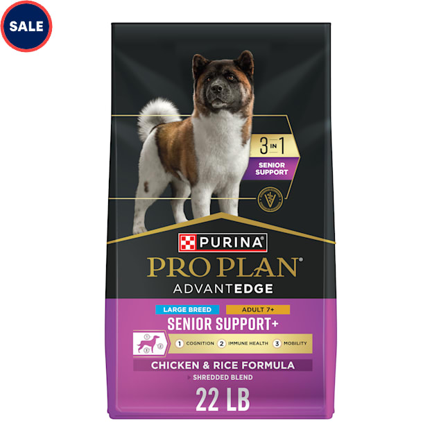Purina Pro Plan AdvantEDGE Senior Support Plus Large Breed Shredded Blend Chicken and Rice Formula Dry Dog Food, 22 lbs. - Carousel image #1