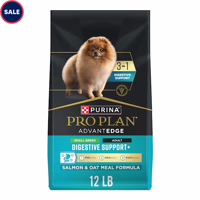 Purina Pro Plan AdvantEDGE Digestive Support Plus Small Breed Salmon & Oat Meal Formula Adult Dry Dog Food, 12 lbs. - Carousel image #1