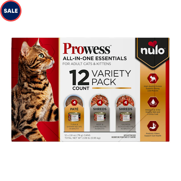 Nulo Prowess All-in-One Essentials For Adult Cats & Kittens Food Variety Pack, 2.8 oz., Count of 12 - Carousel image #1