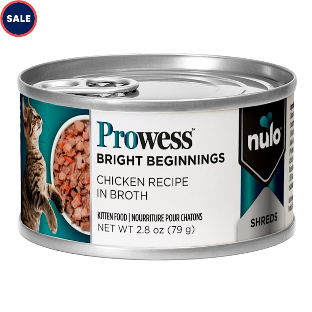 Nulo Prowess Bright Beginnings for Kittens Chicken Shreds in Broth Cat Food, 2.8 oz., Case of 12 - Carousel image #1