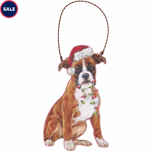 Primitives by Kathy Holiday Boxer Dog Tree Ornament - Carousel image #1