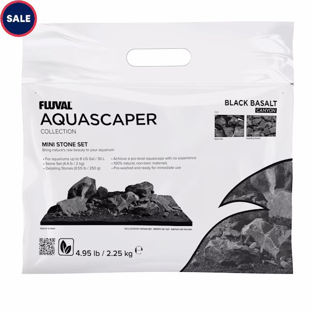Fluval Black Aquascaper's Mini Stone Set, 8 Gallons - Carousel image #1