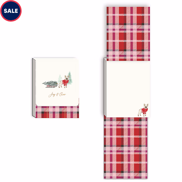 Punch Studio Snow Day Dogs Frenchie Notepad - Carousel image #1