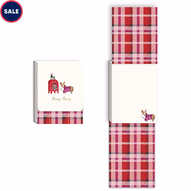 Punch Studio Snow Day Dogs Corgi Notepad - Carousel image #1