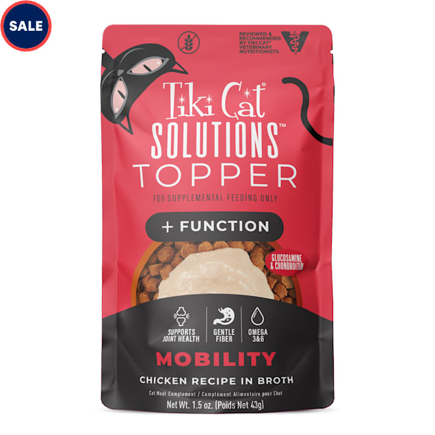 Tiki Cat Solutions Topper, Mobility, Chicken Recipe in Broth Cat Food, 1.5 oz. - Carousel image #1
