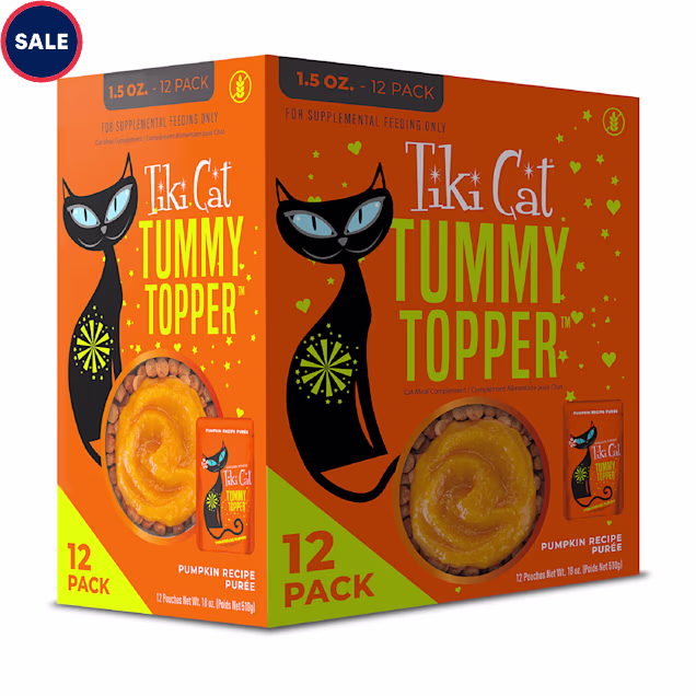 Tiki Cat Topper Multipack, Tummy Topper, Pumpkin Recipe in Broth Cat Food, 1.5 oz., Count of 12 - Carousel image #1