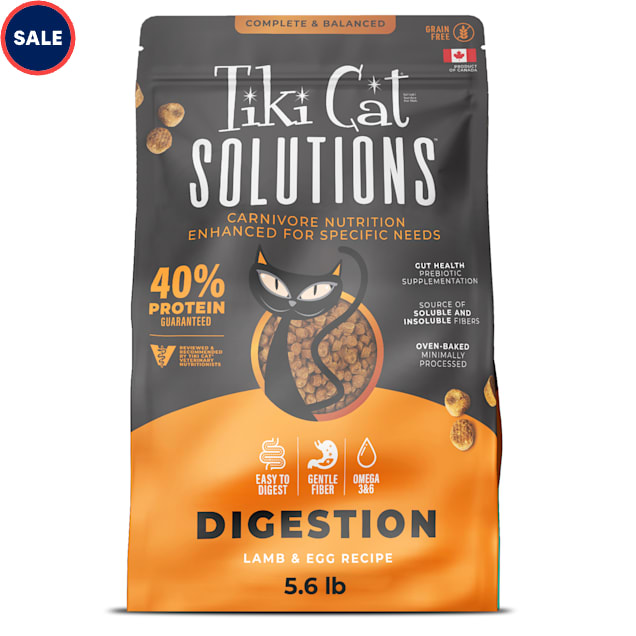 Tiki Cat Solutions Digestion, Lamb & Egg Dry Cat Food, 5.6 lbs. - Carousel image #1